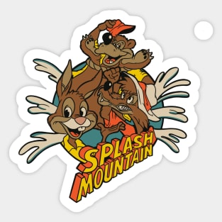 Splash Mountain Retro Style Sticker